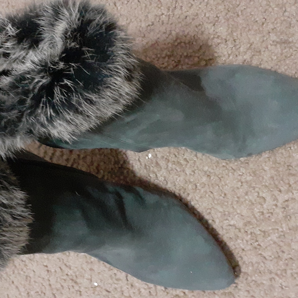 ANTONIO MELANI, Suede ankle boots, grey, high, size 10M.
